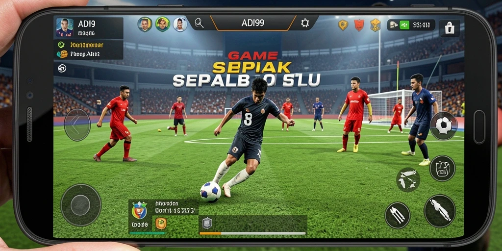 Tampilan gameplay mendebarkan di ADI99 dengan aksi sepak bola seru.