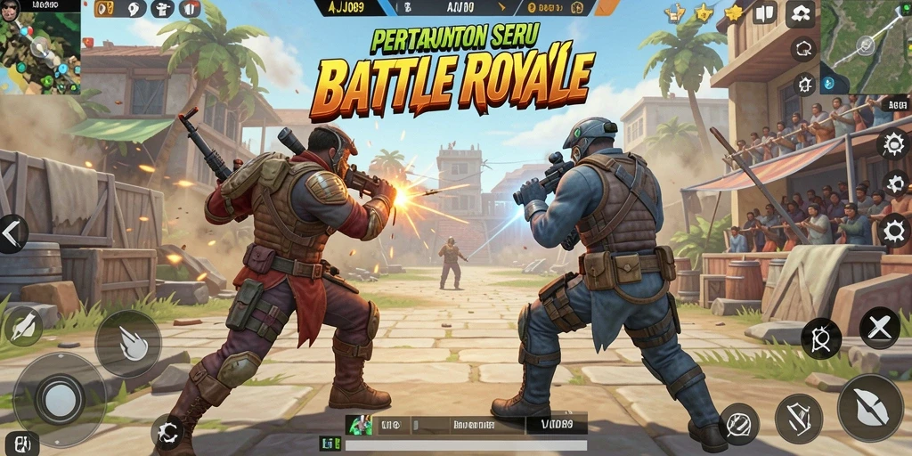 Tampilan gameplay AJO89 yang mendebarkan dalam Battle Royale.