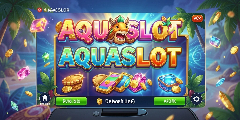 Tampilan gameplay AQUASLOT yang seru dan penuh warna.