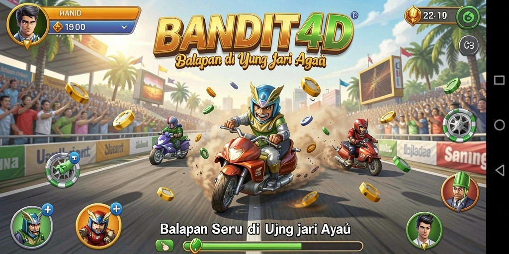 Gameplay Racing BANDIT4D yang menegangkan dan seru.