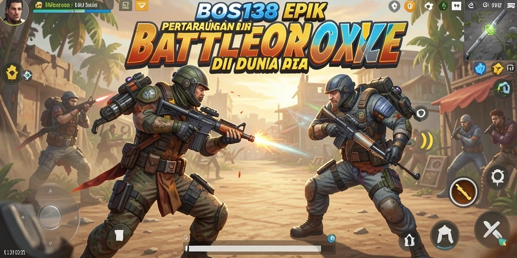 Tampilan lengkap gameplay seru di arena Battle Royale.