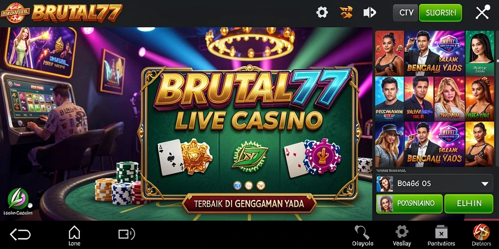 Tampilan gameplay Live Casino yang menegangkan dan mengasyikkan di BRUTAL77.