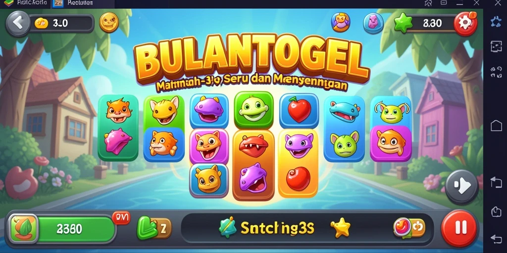 Tampilan gameplay menantang di BULANTOGEL dengan elemen Match-3.