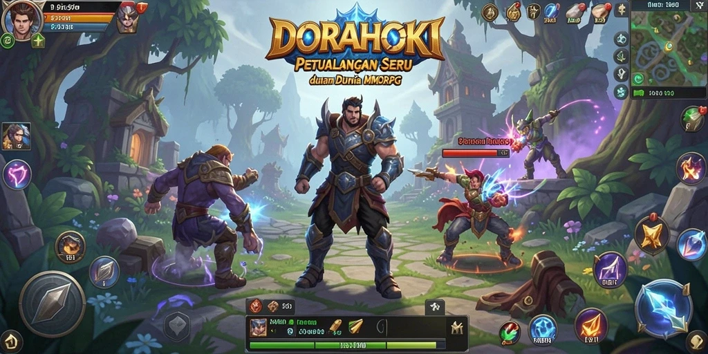 Tampilan gameplay DORAHOKI yang menakjubkan dan penuh petualangan.