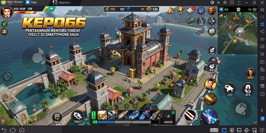 Tampilan gameplay menarik dari KEPO66 dengan menara yang berfungsi maksimal.