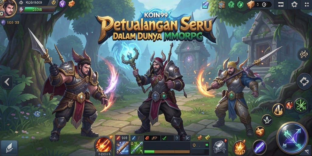 Screenshot gameplay KOIN99 menampilkan pertarungan seru dalam dunia MMORPG.