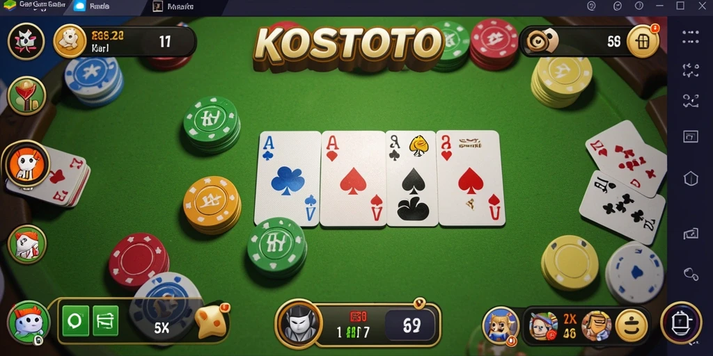 Screenshot gameplay KOSTOTO menunjukkan keseruan bermain Gaple.