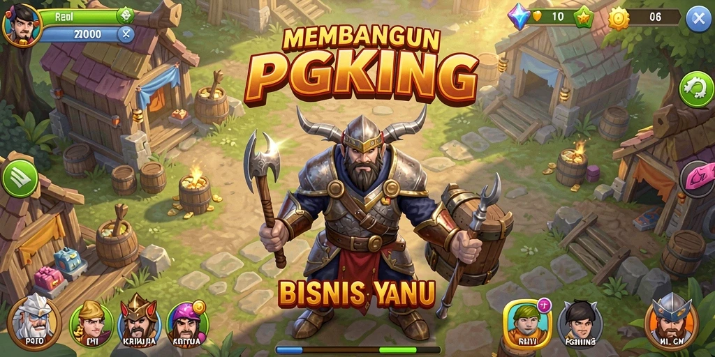 Tampilan gameplay PGKING yang menampilkan kesibukan bisnis.