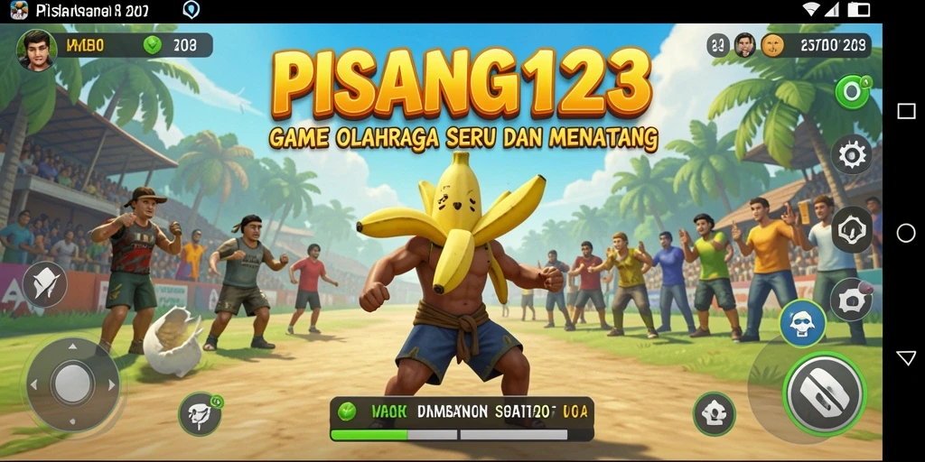 Tampilan gameplay seru dalam PISANG123 dengan berbagai olahraga.