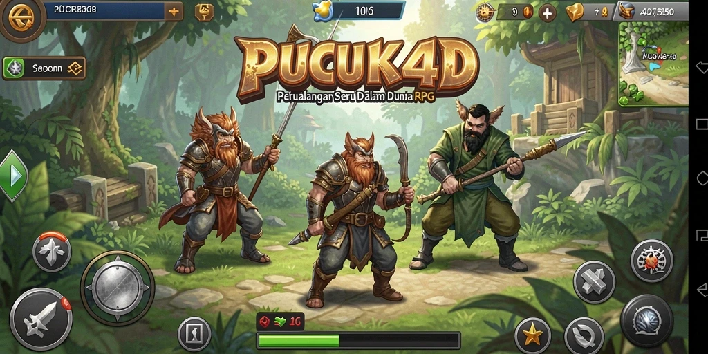 Tampilan gameplay PUCUK4D dengan pertarungan seru dan strategis.