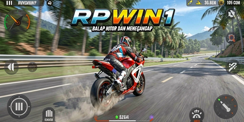 Gameplay RPWIN1 yang mendebarkan dengan balapan motor yang intens.
