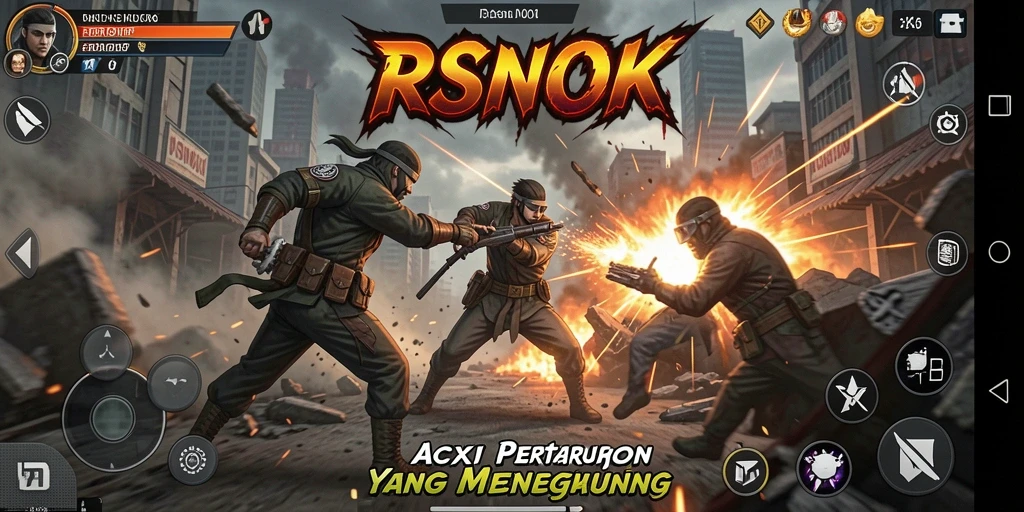 Screenshot RSNOK menampilkan aksi seru dalam permainan