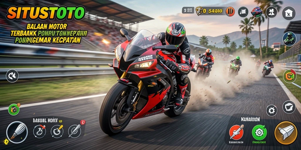 Tampilan menegangkan dari balapan motor dalam SITUSTOTO.