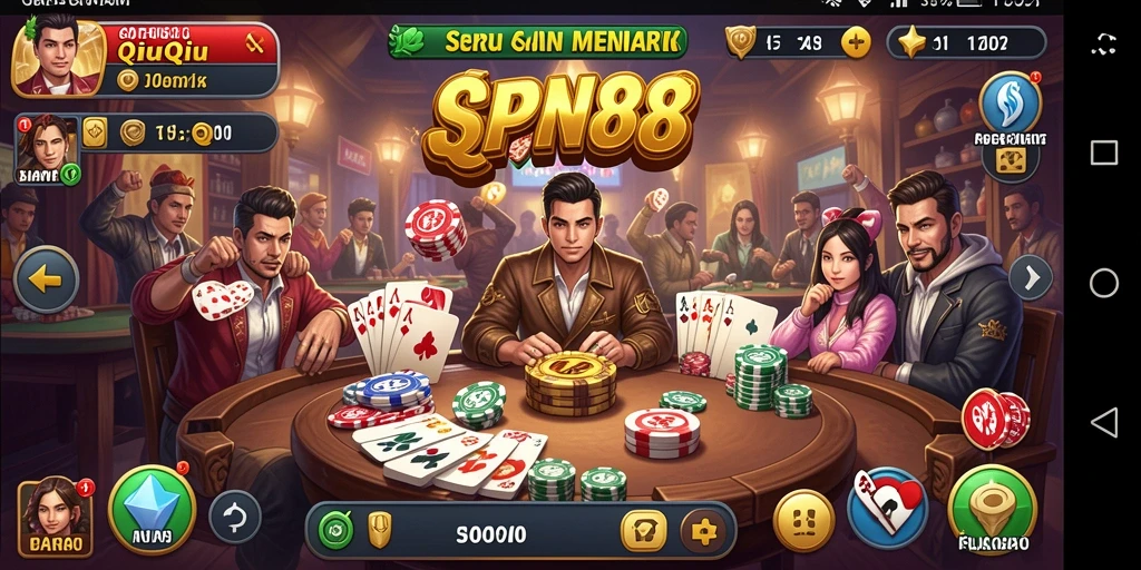 Tampilan gameplay seru dalam permainan QiuQiu.