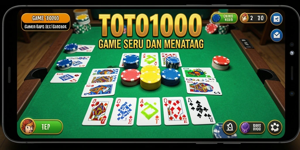 Screenshot gameplay TOTO1000 yang menampilkan aksi seru dalam bermain Gaple.
