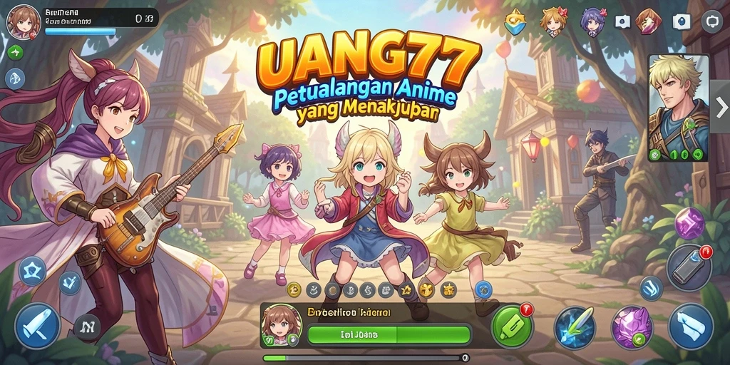 Screenshot UANG77 menampilkan pertarungan anime yang seru dan dinamis.